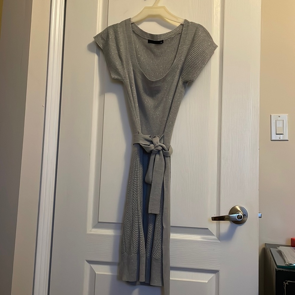 Silver sweater dress